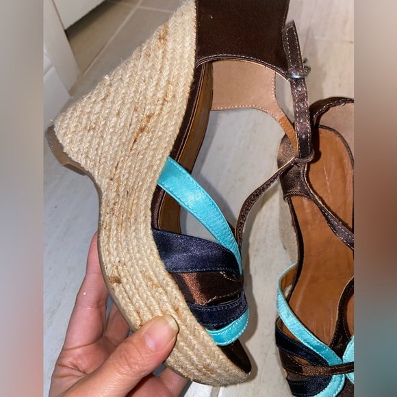 Summer platforms brown and blue (espadrilles) - Picture 5 of 6